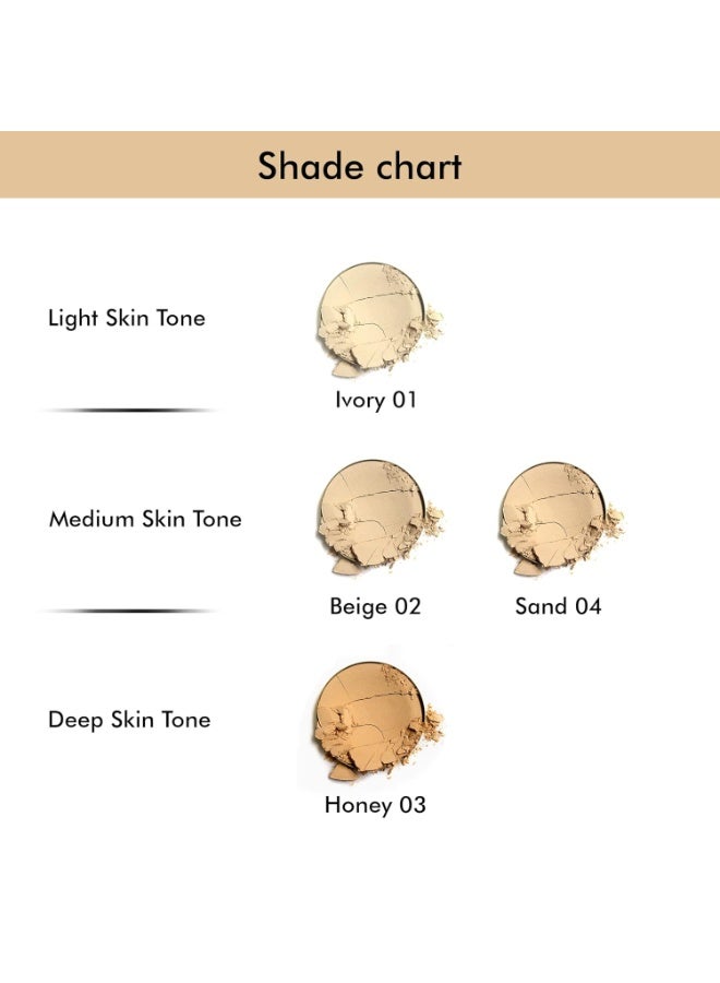 Colors Queen 2-in-1 Charming Compact Powder – 04 Sand, 18g | Oil Control, Lightweight & Long-Lasting Pressed Compact Powder for Face Makeup with Mirror and Puff - Image 4